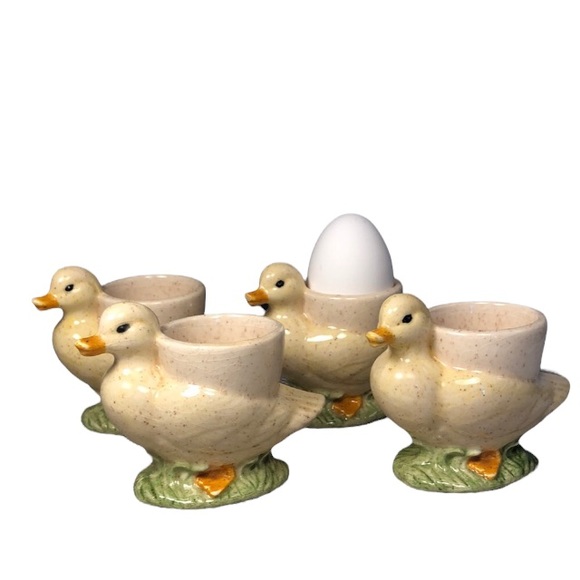 Other - Vintage Duckling Egg Cups Set of 4 Handmade Easter Personalized 1982